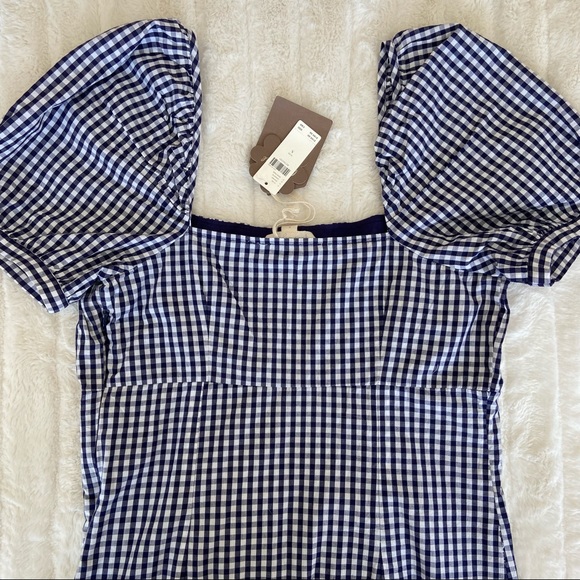 🌿|NWT| Anthropologie Gathered Puff-Sleeve Mini Dress - Picture 8 of 12